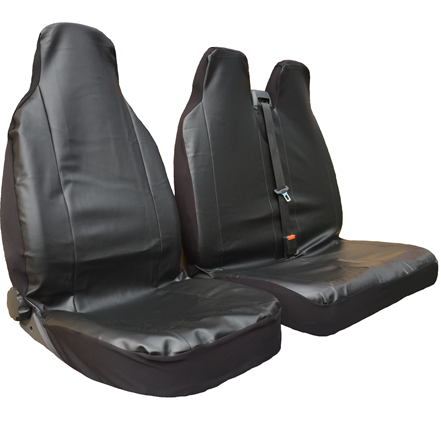 two plus one leather look van seat cover